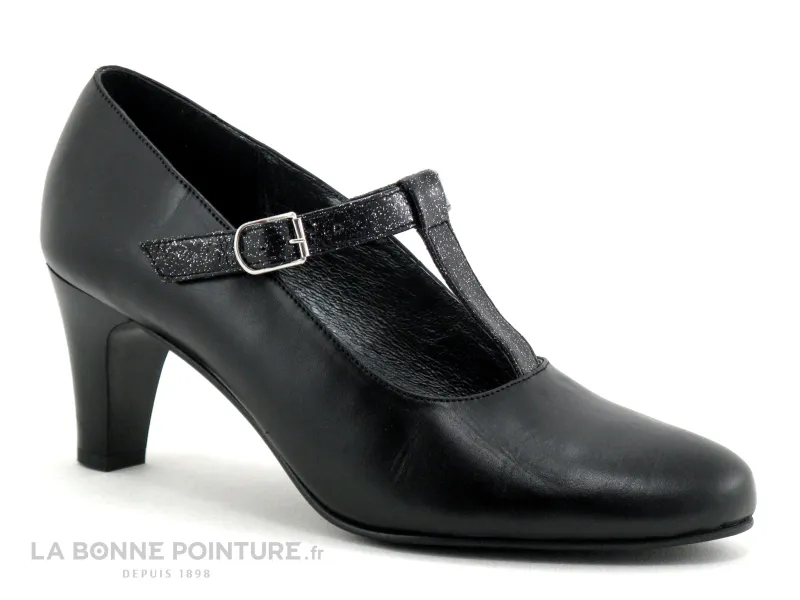 Achat chaussures Inéa Femme Escarpin, vente INEA FERIA - Vernis noir - Paillete Noir - Escarpin bride salome