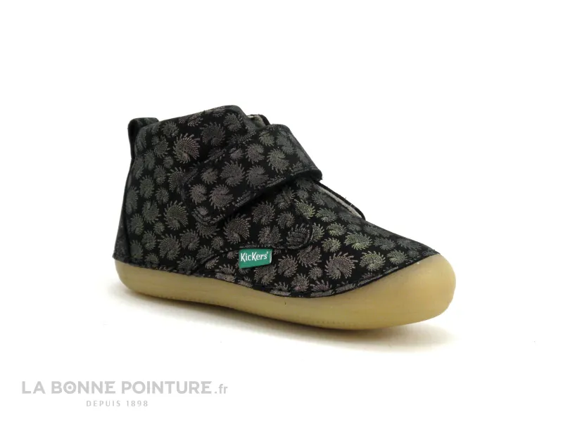 Achat chaussures Kickers Bébé Bottillon, vente Kickers SABIO Noir Firework - 830342 - Chaussure souple BEBE