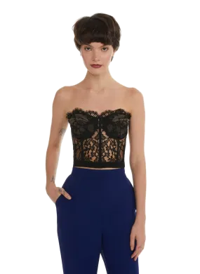 ALEXANDER MCQUEEN  Top en dentelle - Noir