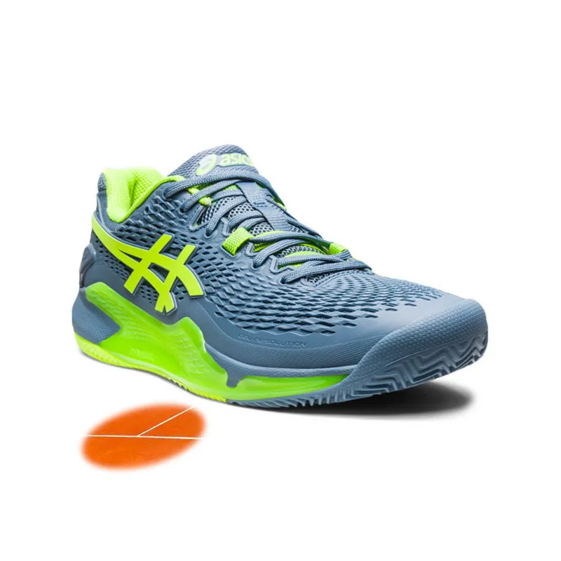 Asics Gel Resolution 9 Clay 2023 terre battue coloris gris et jaune
