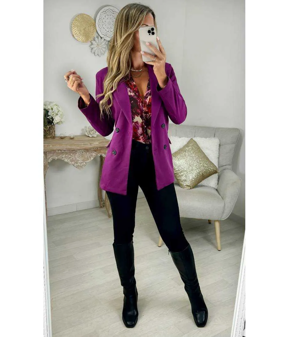 blazer basique prune