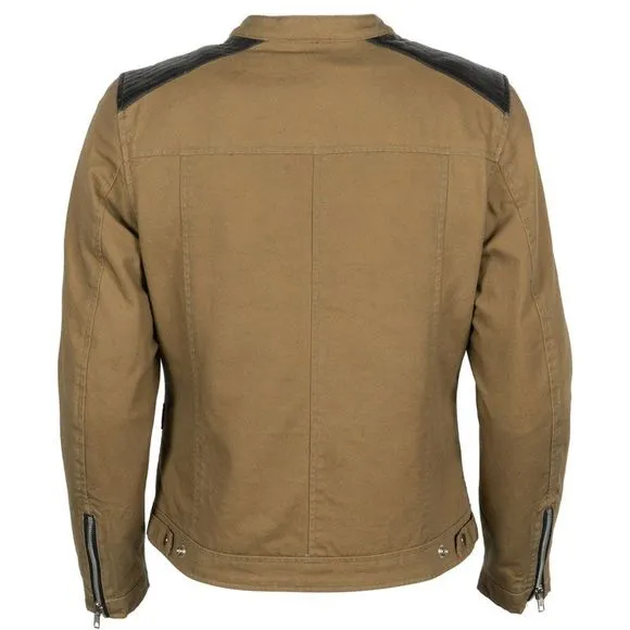 BLOUSON HELSTONS CHER FEMME TOILE CUIR KRAFT MARRON