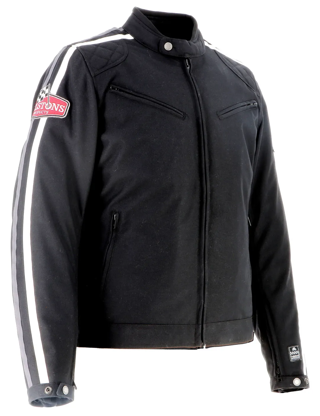 Blouson Helstons Racing tissu technique noir, moto vintage
