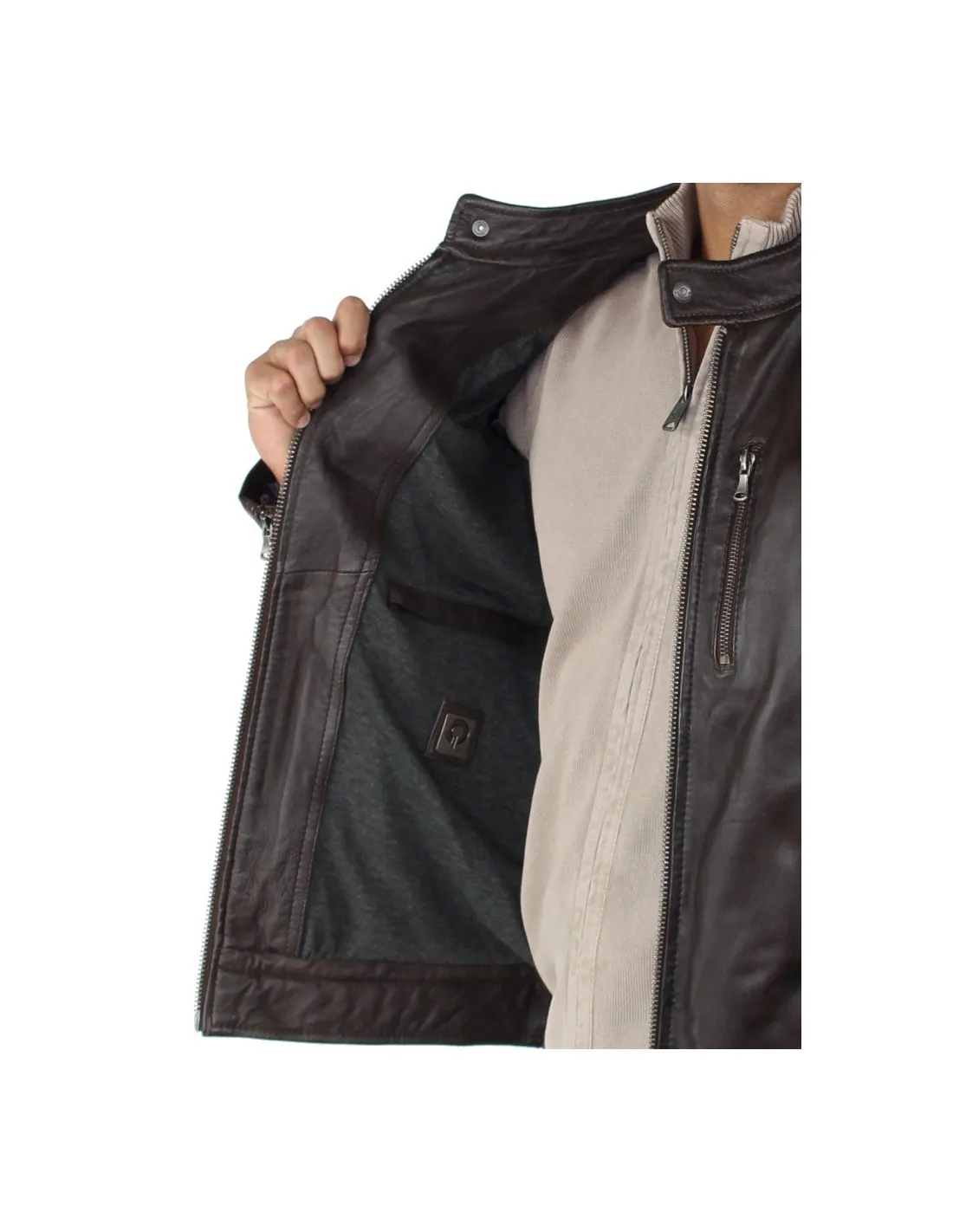 Blouson Oakwood Agency en cuir ref_cco39660 Marron