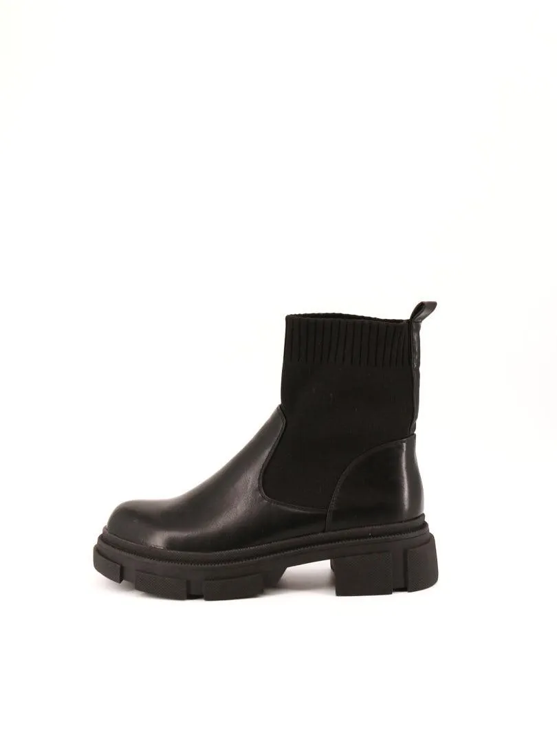 Bottine noire bimatiere