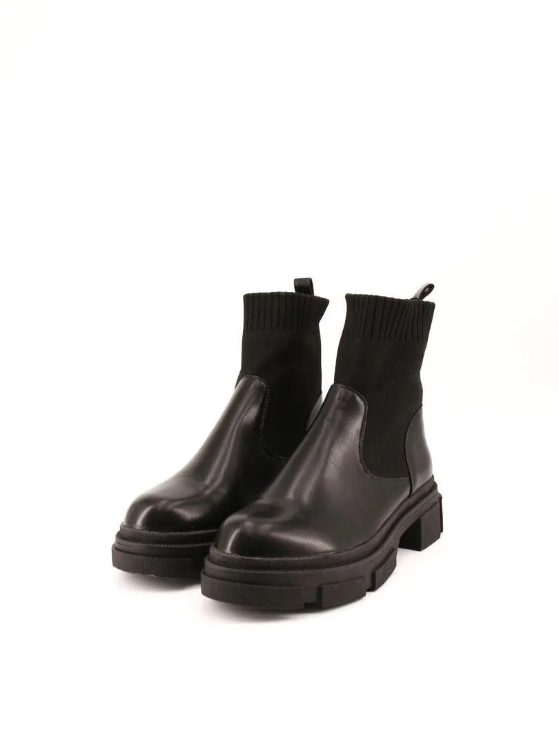 Bottine noire bimatiere