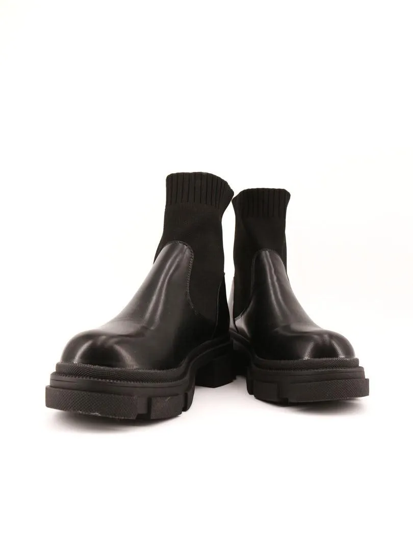 Bottine noire bimatiere
