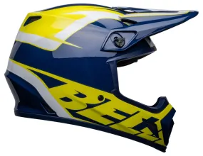 Casque Bell MX 9 Mips Spark gloss blue yellow, bleu et jaune