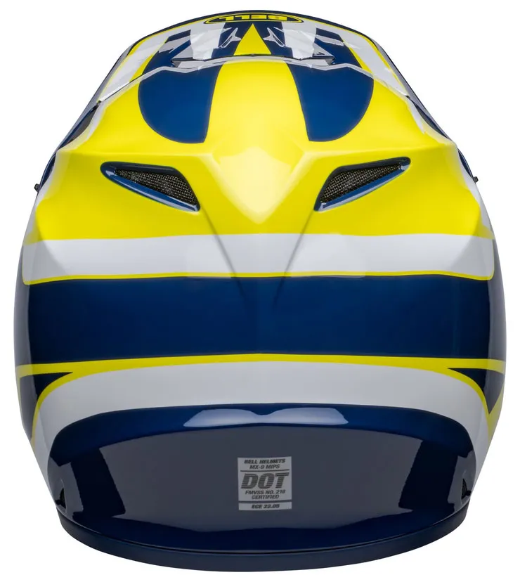 Casque Bell MX 9 Mips Spark gloss blue yellow, bleu et jaune