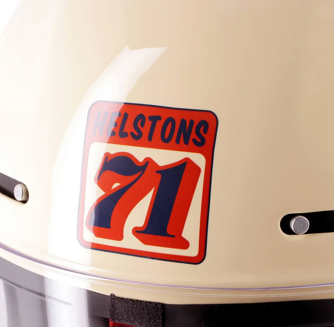 Casque Helstons Course Full Face beige, intégral moto vintage