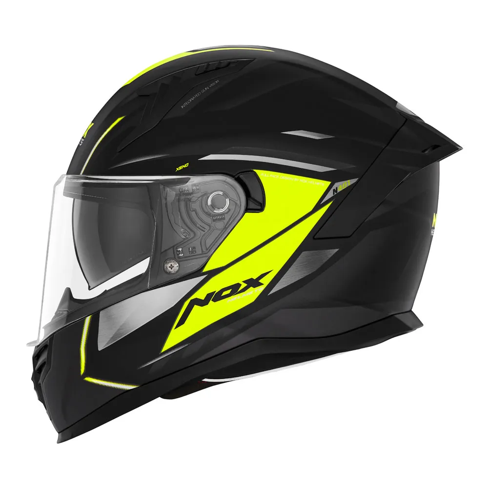 Casque Nox N304-S Xeno noir jaune fluo, intégral ECE 22 06