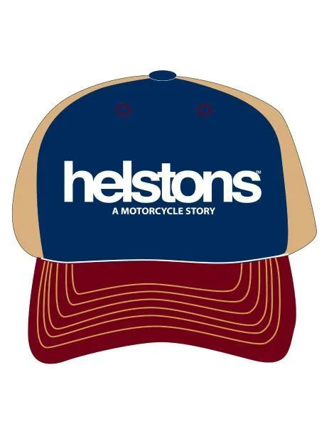 CASQUETTE HELSTONS LOGO BLEU BORDEAUX BEIGE