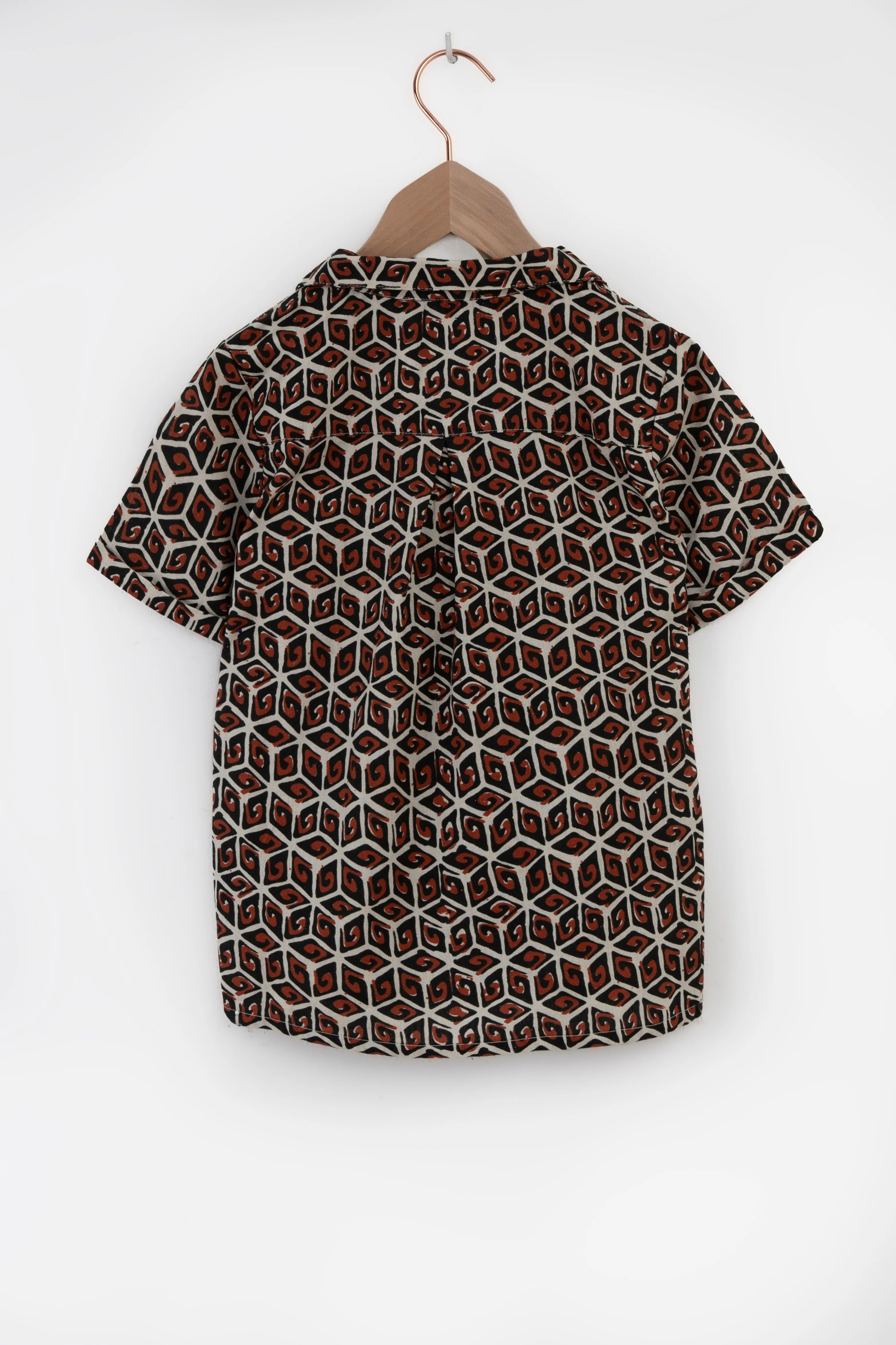 Chemise avec motif géométrique - rouge foncé