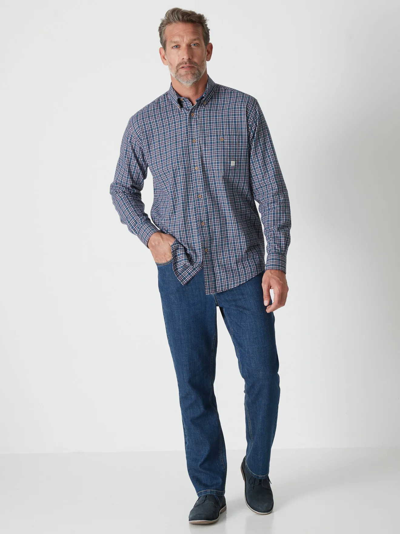Chemise chaude à carreaux fil teint