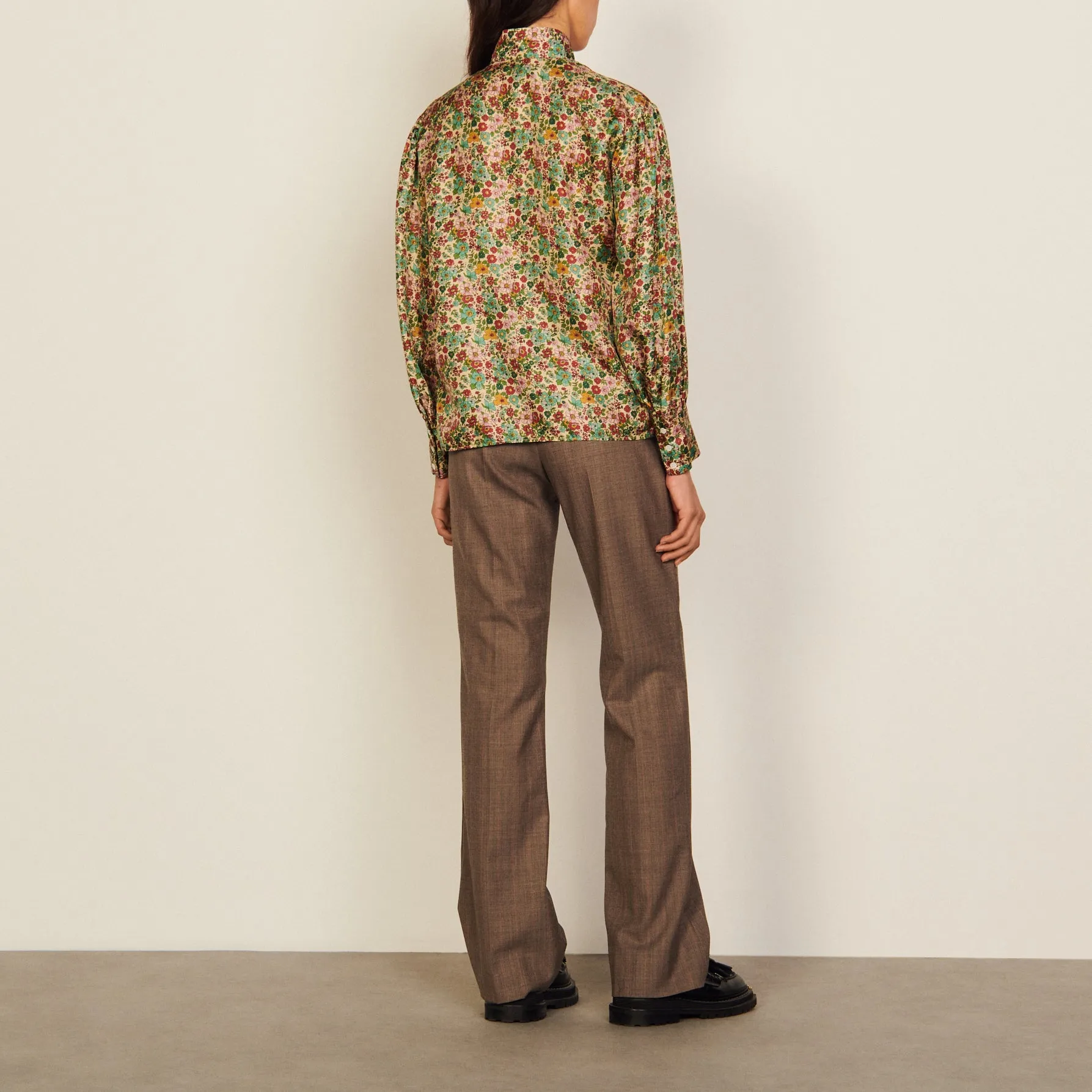 Chemise fluide imprimée en soie