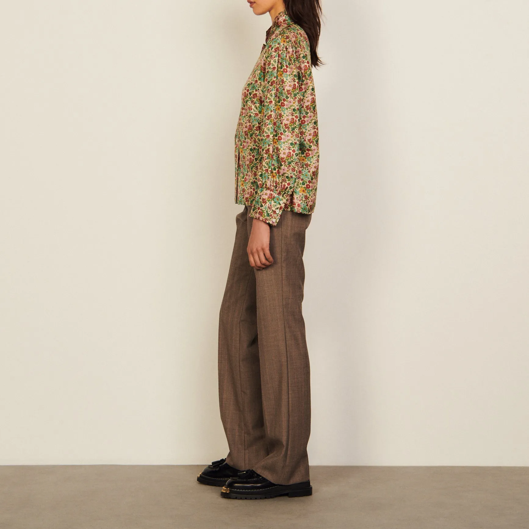 Chemise fluide imprimée en soie