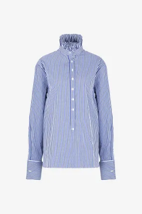 Chemise rayée oversize à volants amovibles Cyrielle