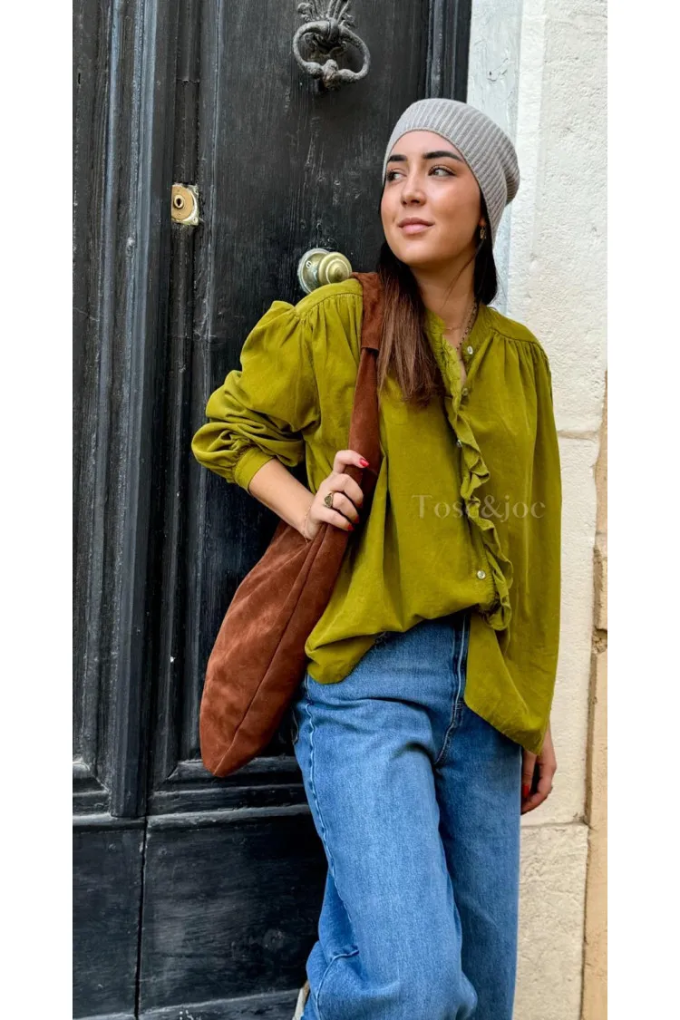 Chemise Velours Lydia Olive