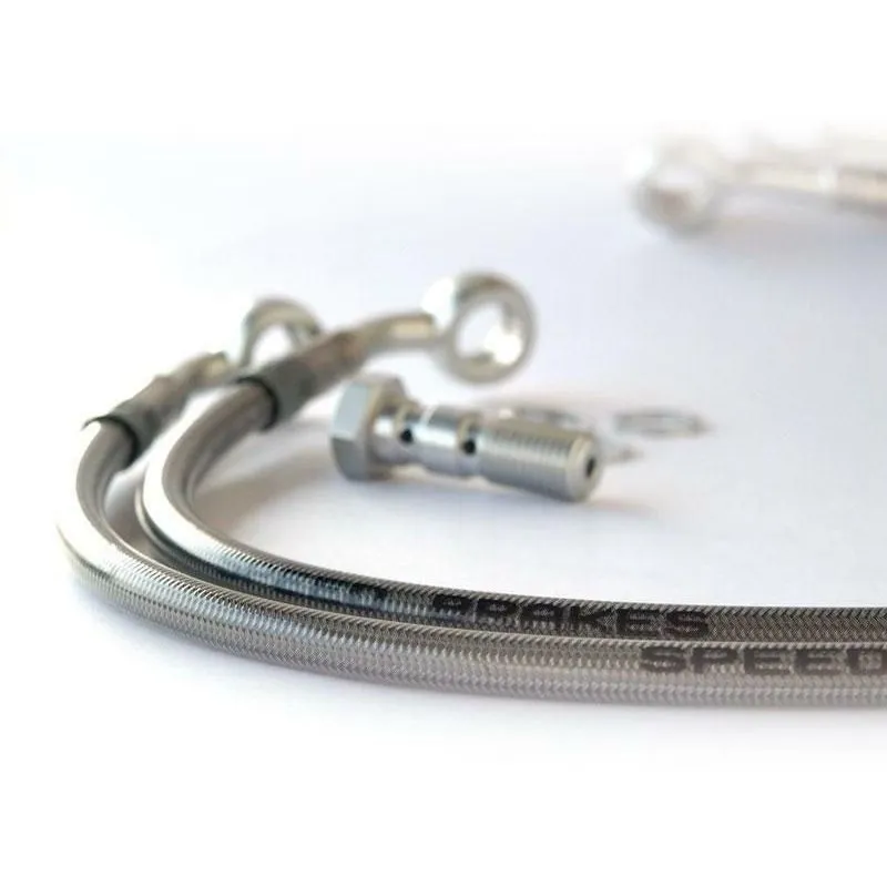 Durite de frein arrière d'aviation SPEEDBRAKES carbone/raccord argent Honda RVF 750 R RC45