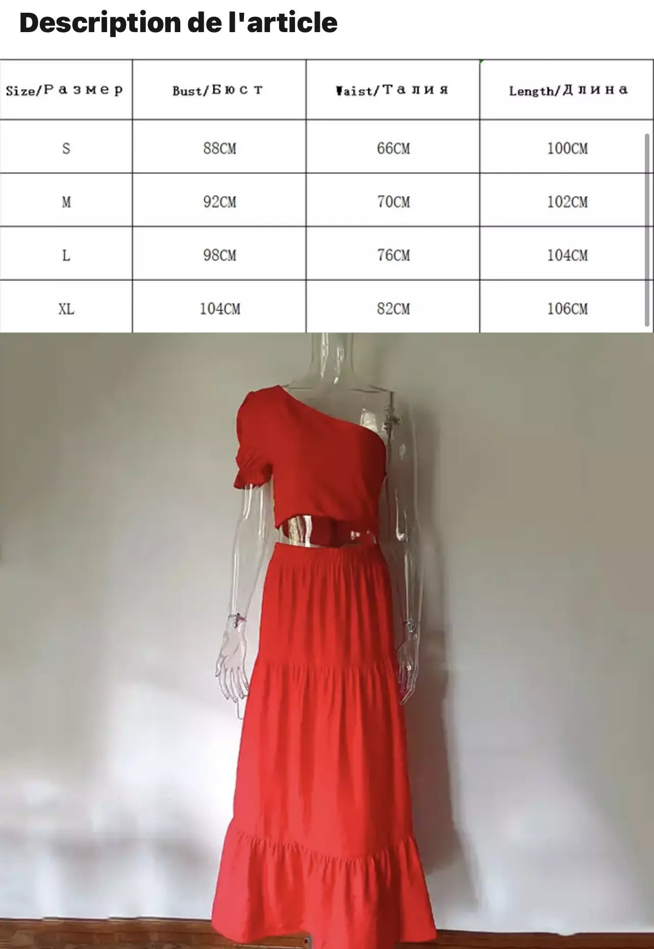 Ensemble 2 pièces Romantique Rouge