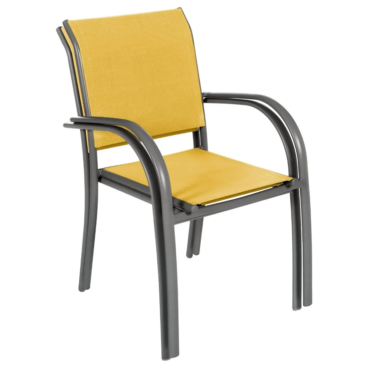FAUTEUIL PIAZZA MOUTARDE GRAPHITE