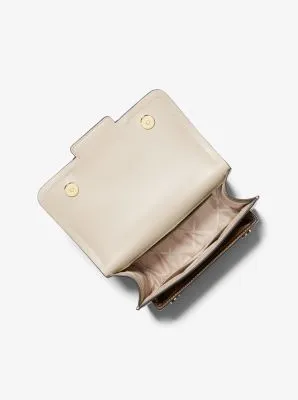Grand sac porté épaule Heather en cuir métallisé