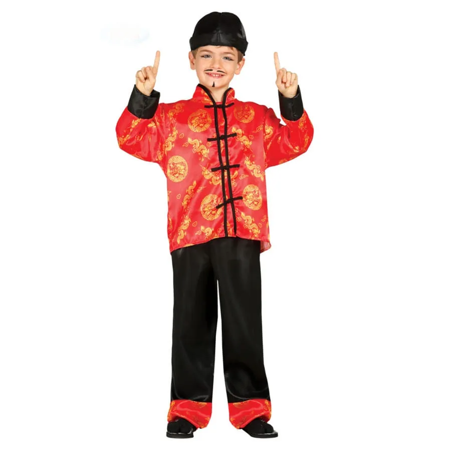 Hanfu rouge et noir pour enfant