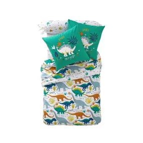 Housse de couette enfant réversible T REX multicolore en coton | 3 Suisses