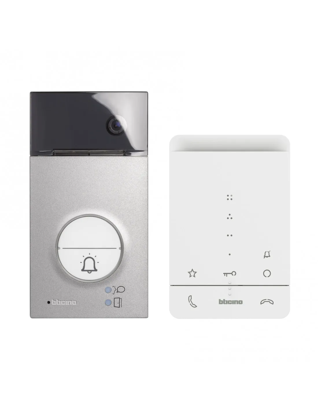 Kit Classe 100 audio mains-libres blanc avec platine Linea3000 noir BTICINO BT364232