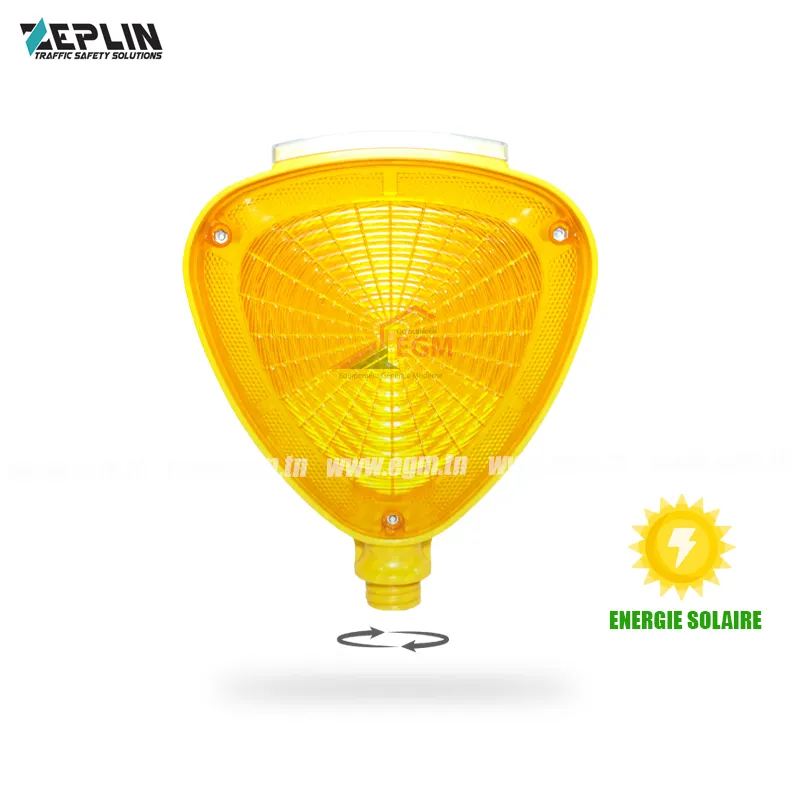 LAMPE FLASH LED TRIANGLE SOLAIRES JAUNE ZEPLIN 