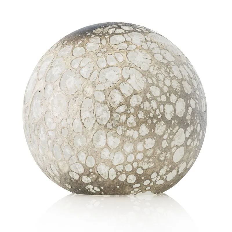 Lampe globe - Cratère blanc/argent - Monsieur Basil