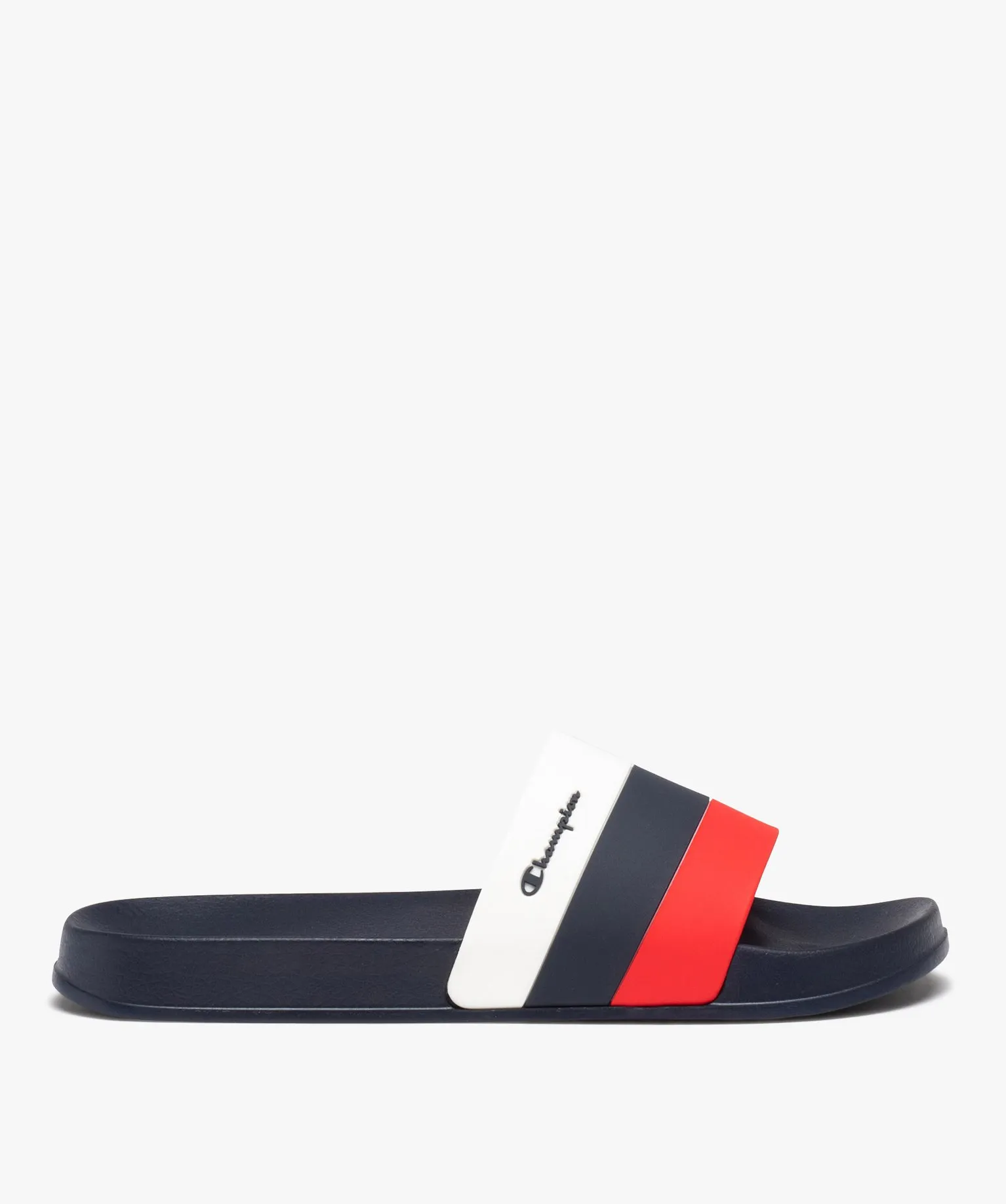 mules de piscine homme a bandeau large multicolore - champion bleu