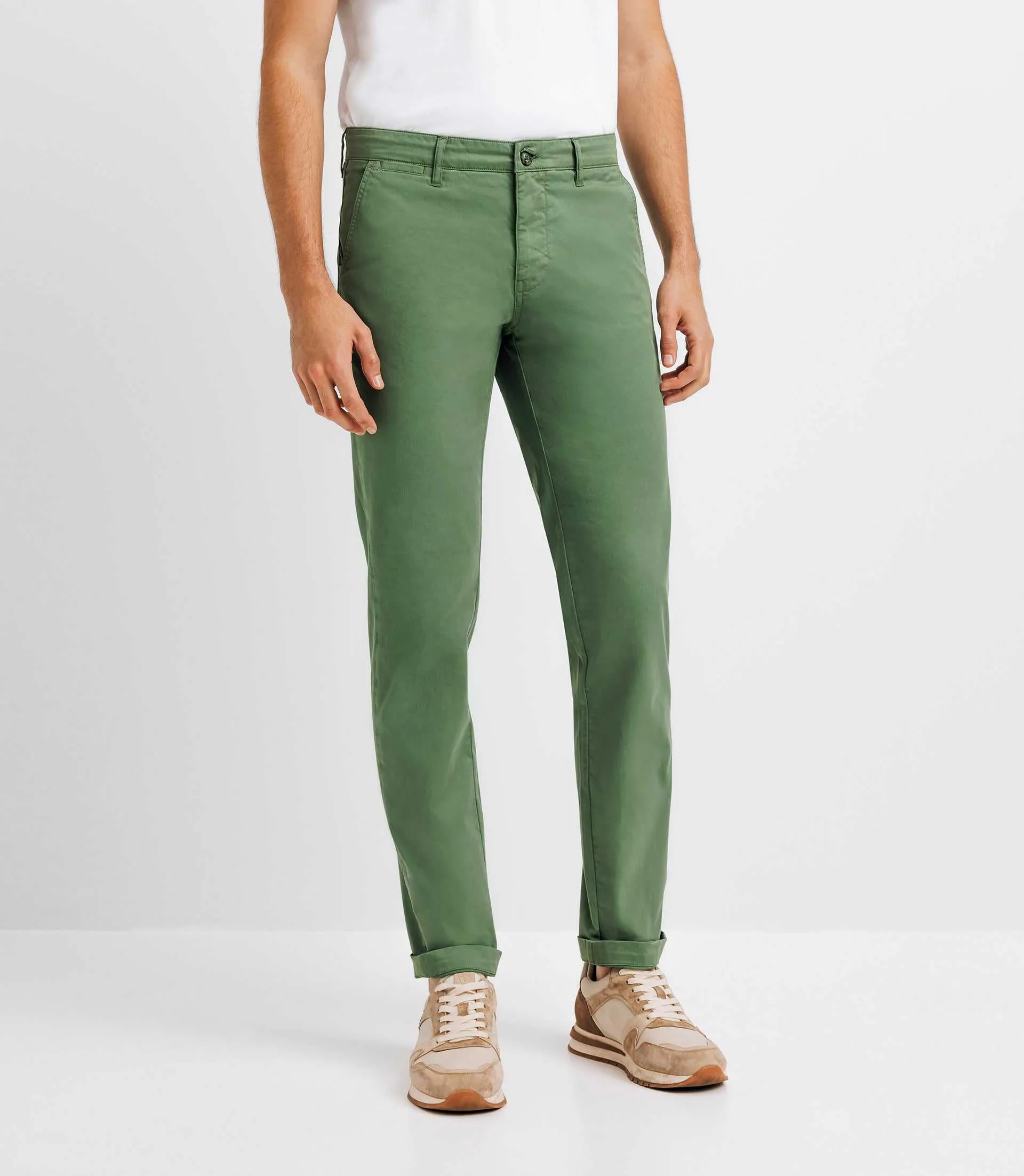 Pantalon casual stretch vert