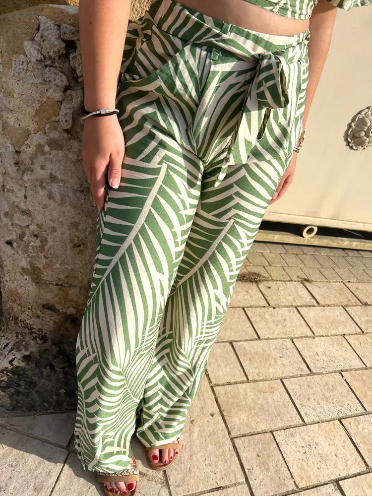 Pantalon fluide ANILA - Prêt à porter femme Cléstyle XXS à 6XL S Couleur VERT
