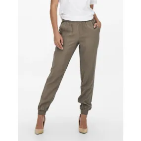 Pantalon fluide bas resséré kelda marron femme - Only | wimod