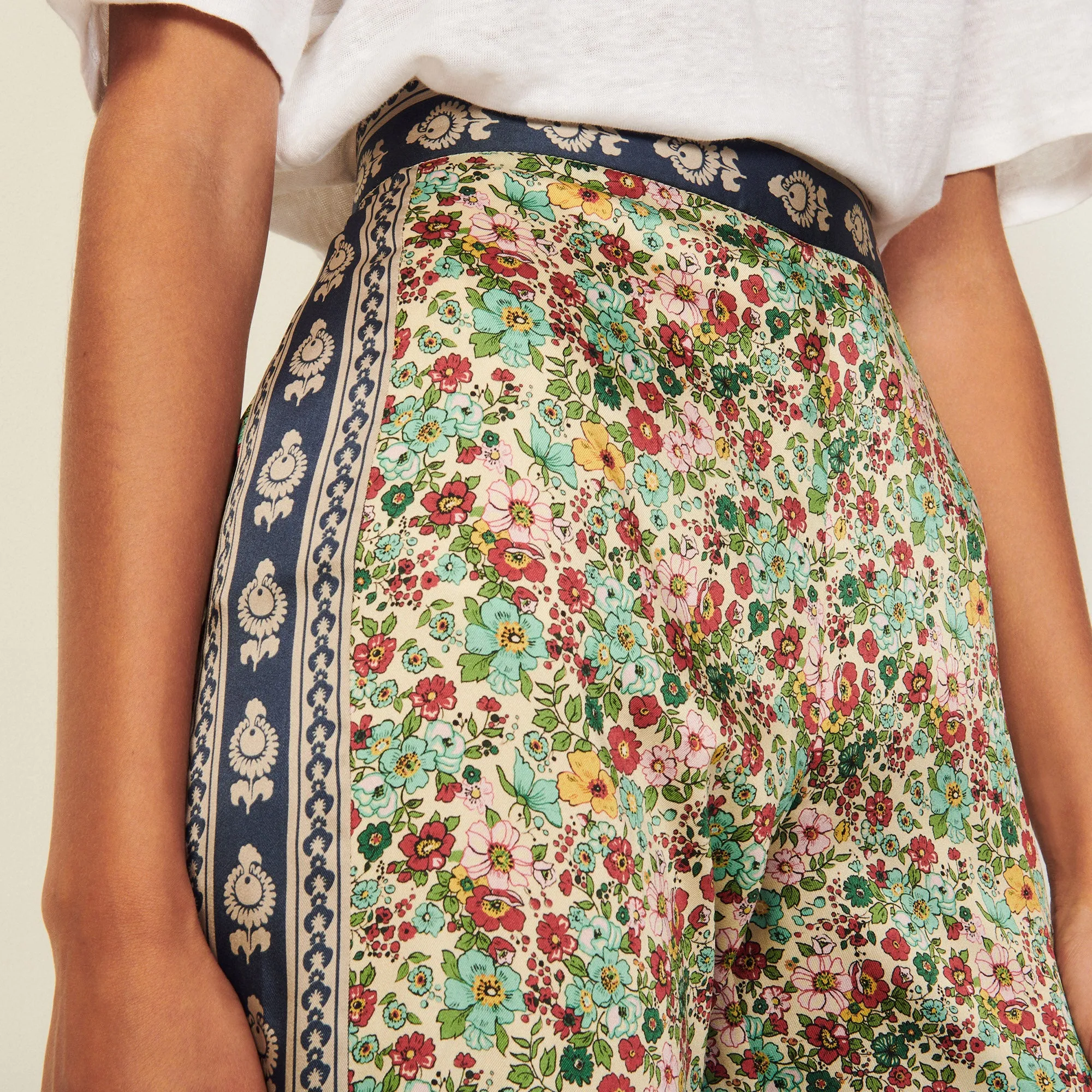 Pantalon fluide bi-matière