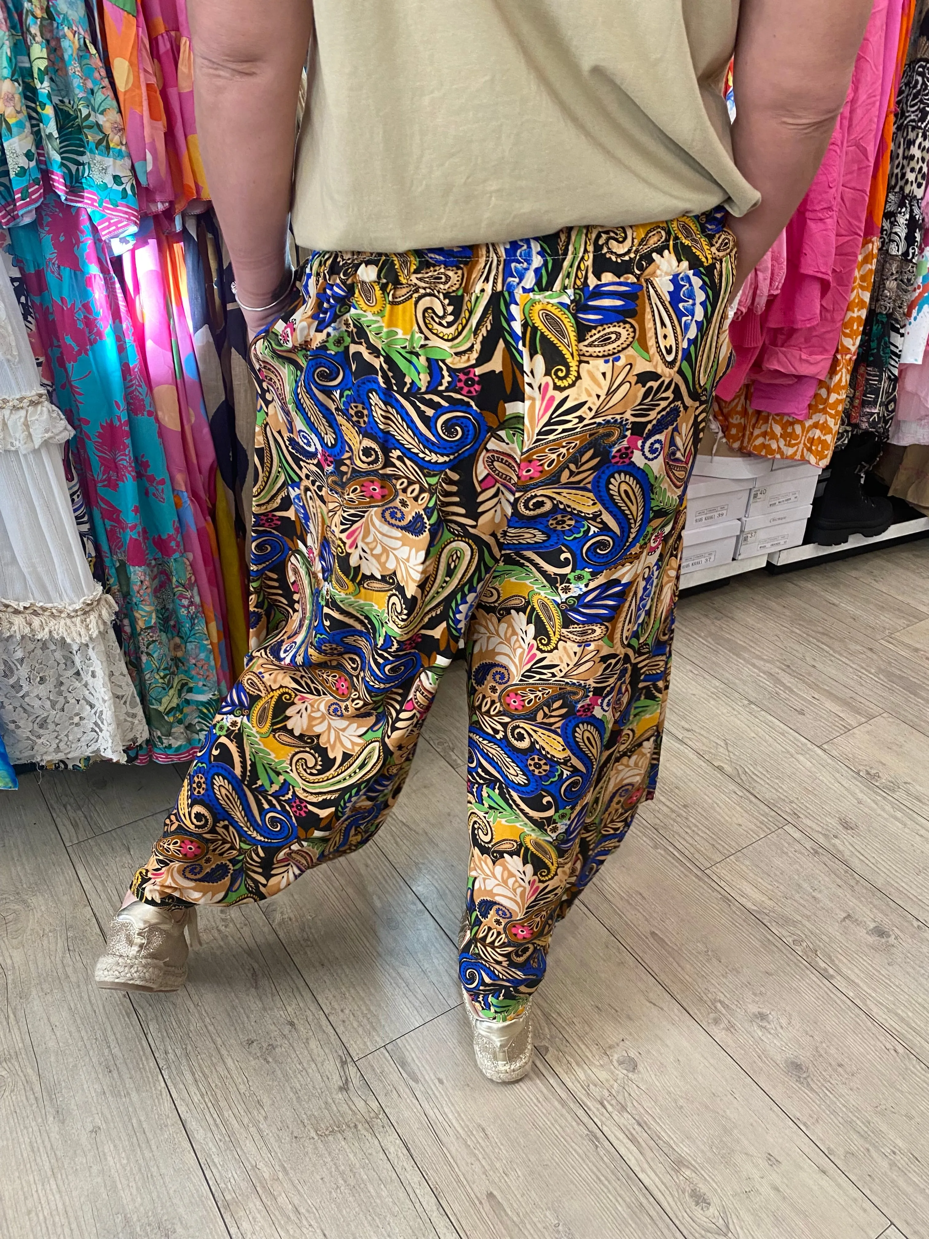 Pantalon fluide bleu