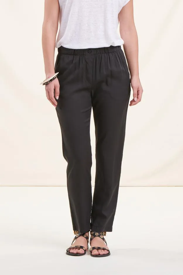 Pantalon fluide orange en lyocell -  M/38