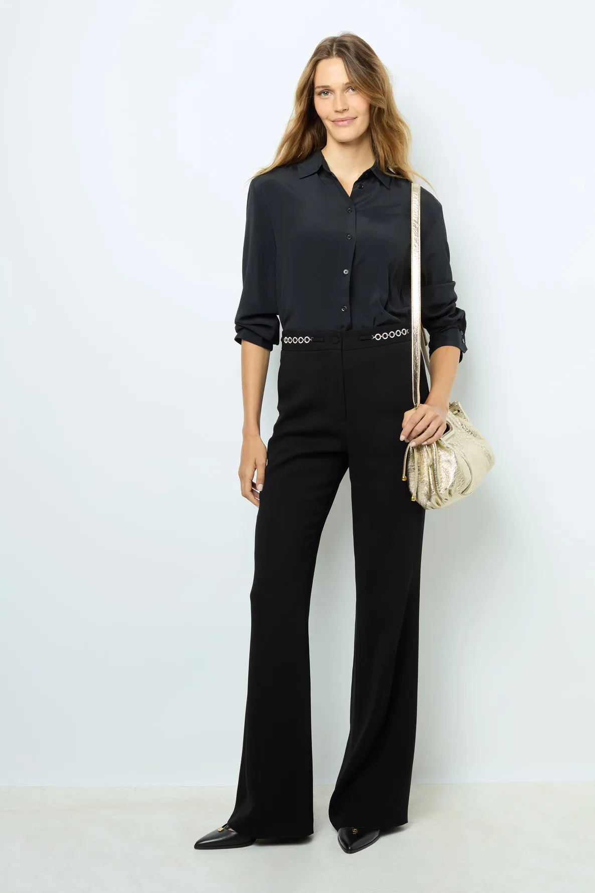Pantalon large et fluide à strass - NUALA