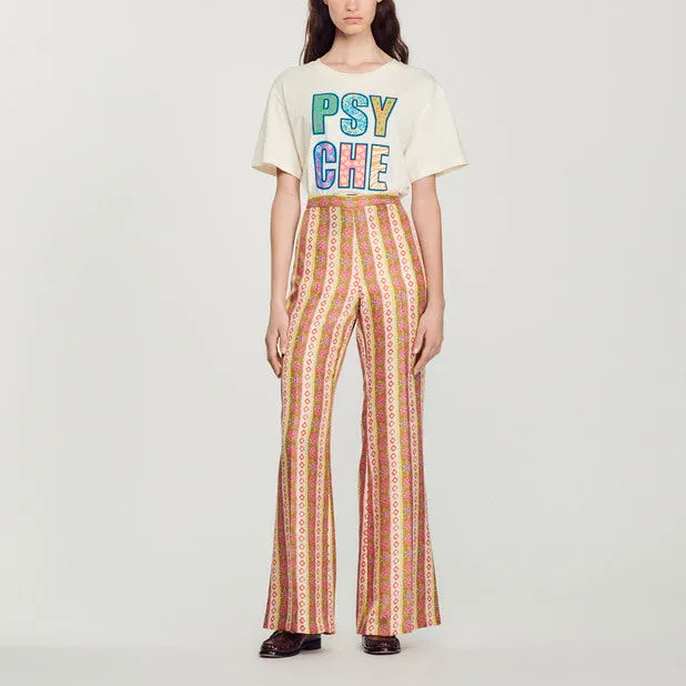 Pantalon large fluide imprimé