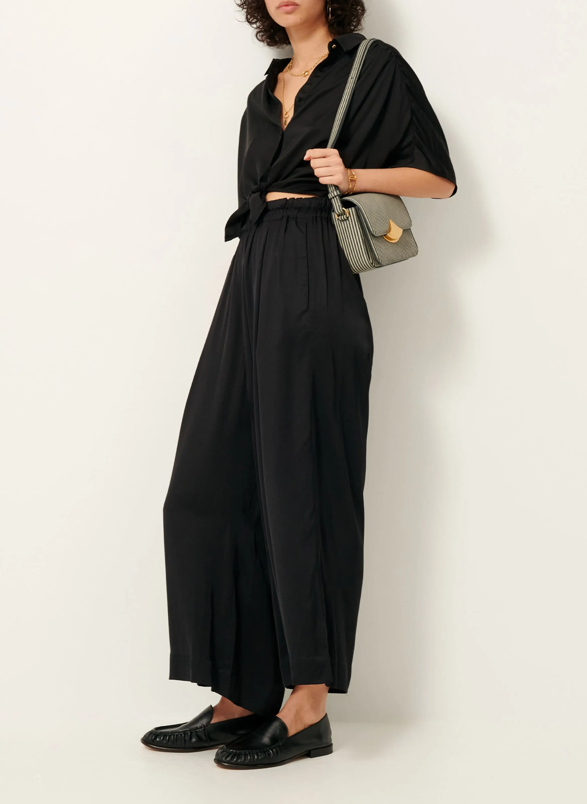 PANTALON LARGE TAILLE HAUTE FLUIDE ISLA NIGHT - SESSUN pour FEMME | Printemps