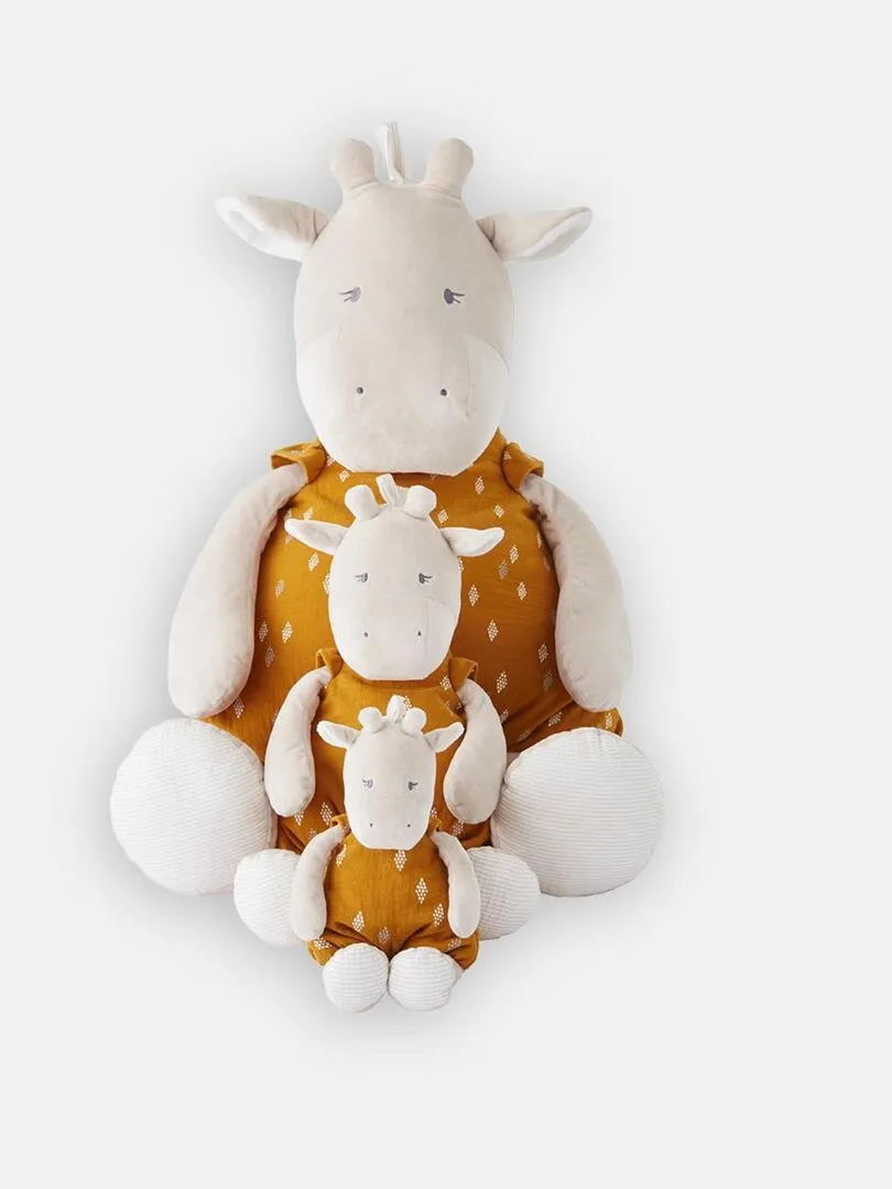 Peluche Small Tiga En Veloudoux Et Mousseline De Coton Bio, Beige/ocre - Jaune