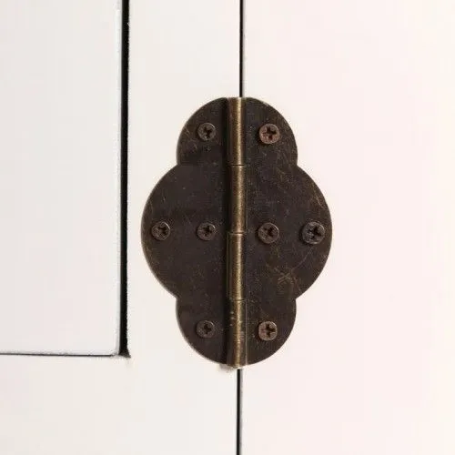 Petit meuble d'entrée blanc Asie 2 portes et 1 tiroir ORIENTE