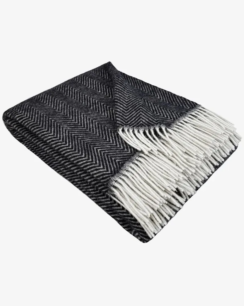 Plaid en laine 140x200 cm - Gris foncé