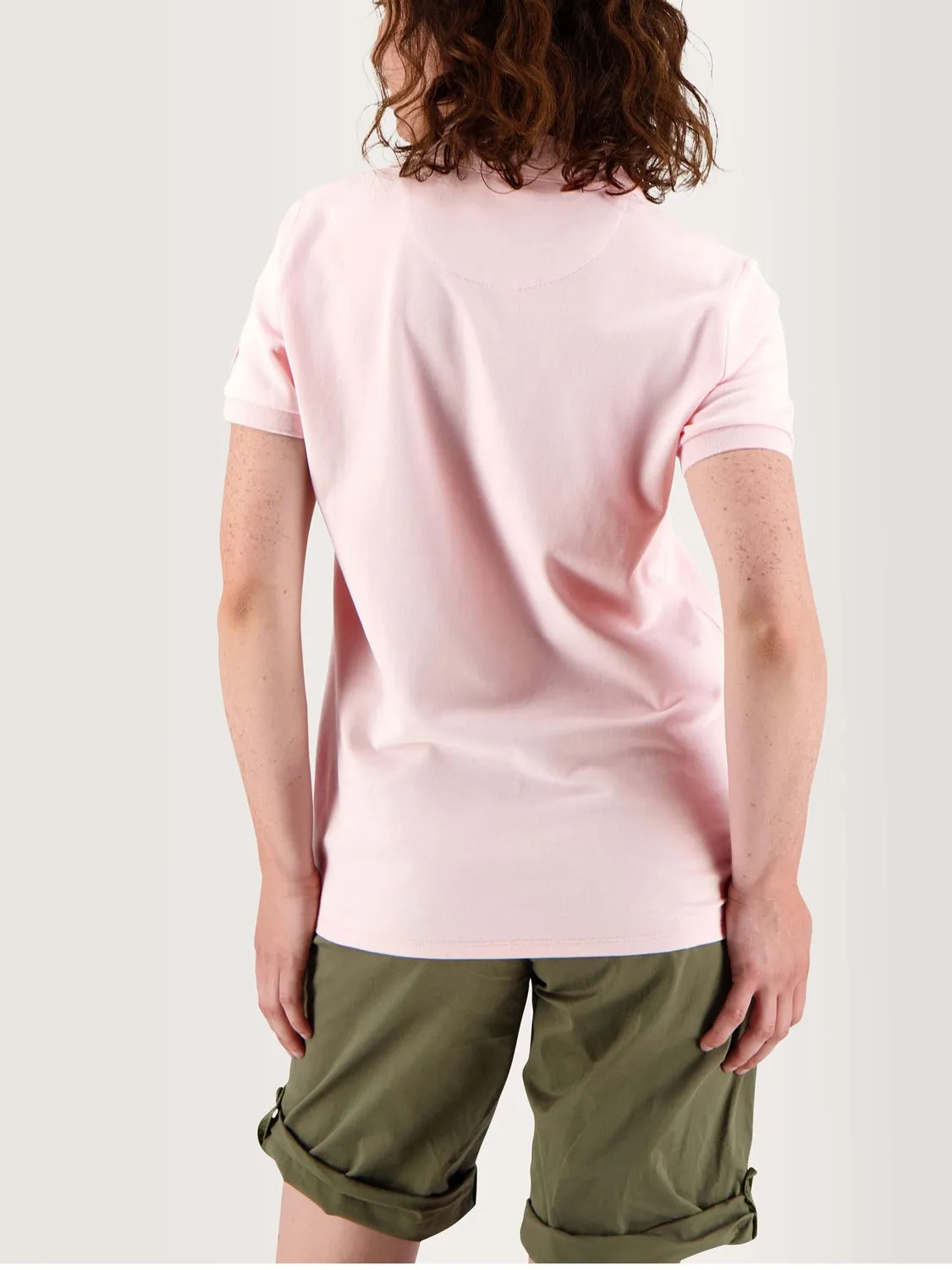 Polo Femme Manches Courtes Coton Stretch Rose tbs