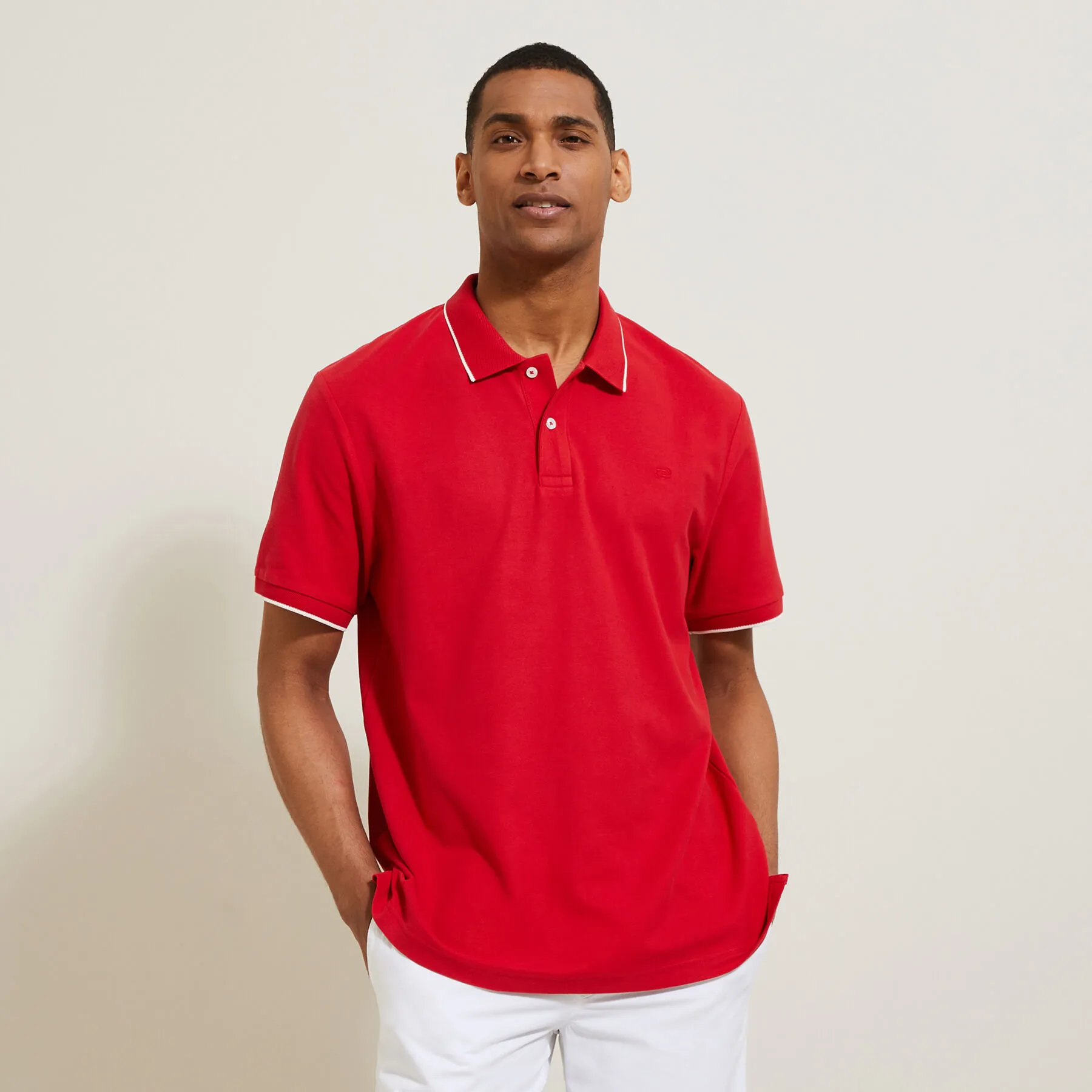Polo manches courtes uni "le parfait by Jules" Rouge | Jules