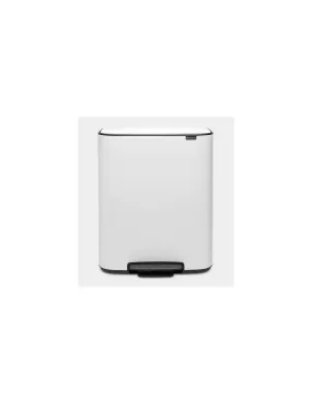 poubelle à pédale 2 x 30 l blanche - bo - brabantia