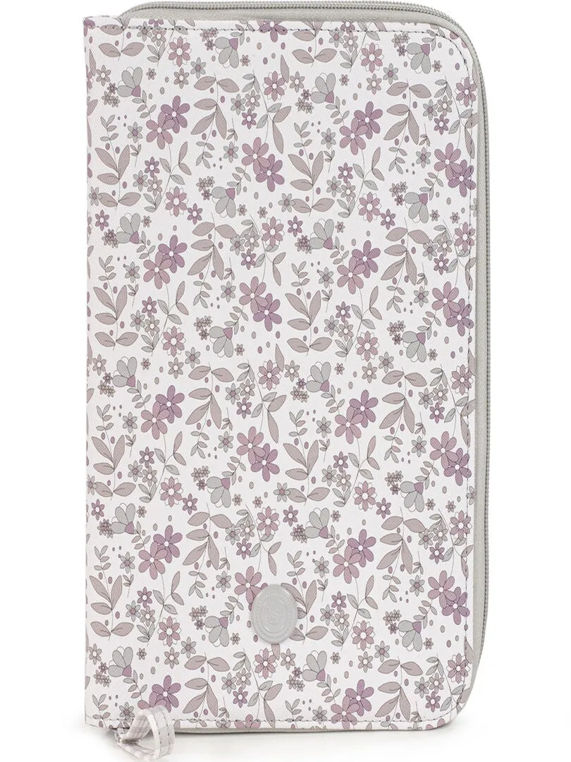 Protège carnet de santé Delia rose - Blanc