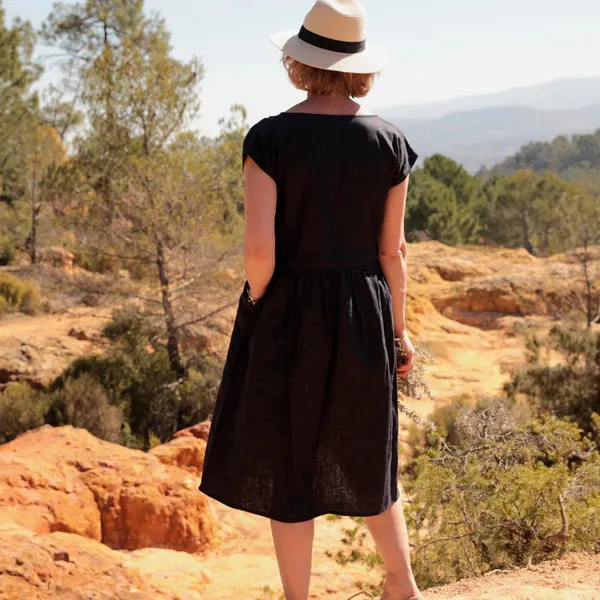 Robe Agathe - Lin bleu océan