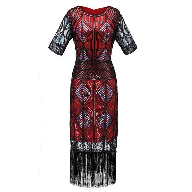 Robe Année 30 Longue Rouge